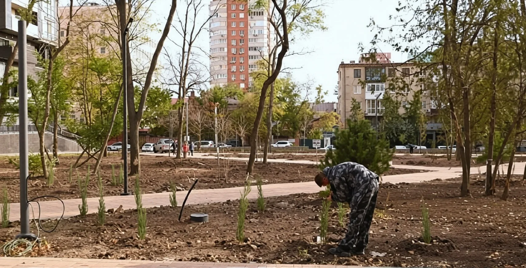 Благоустройство сквера Строителей в Ростове-на-Дону почти завершили: там установили игровые и спортивные площадки, а открыть обновлённое пространство обещают в ближайшее время.